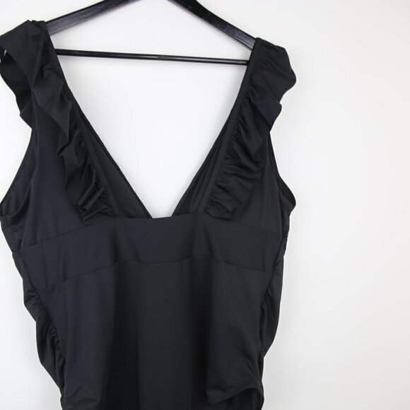 H&M Mama Ruffle Trimmed One Piece Swimsuit Black Size XL - Picture 7 of 10